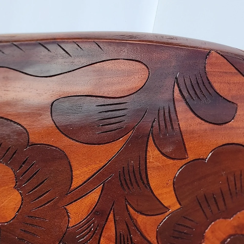 HAITI 2 TONE,2 SIDED WOODEN OVAL TRAY 22